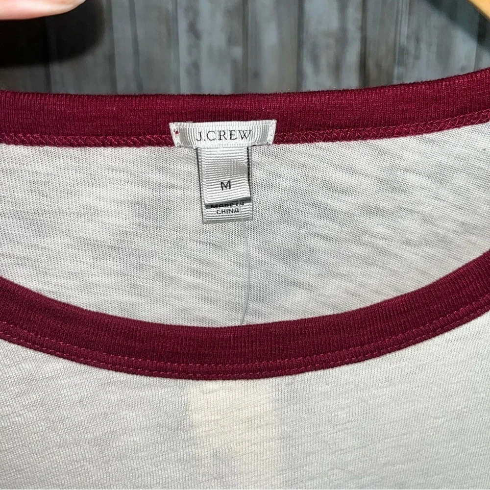 J.Crew Colorblock Sweatshirt NWT Pink Cream Magenta Slub Cotton Casual Pullover